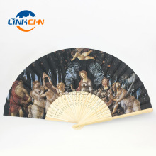 customized fabric hand fan manual hand fan